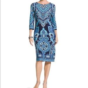 Chico’s Blue Paisley Print Dress Size L/12